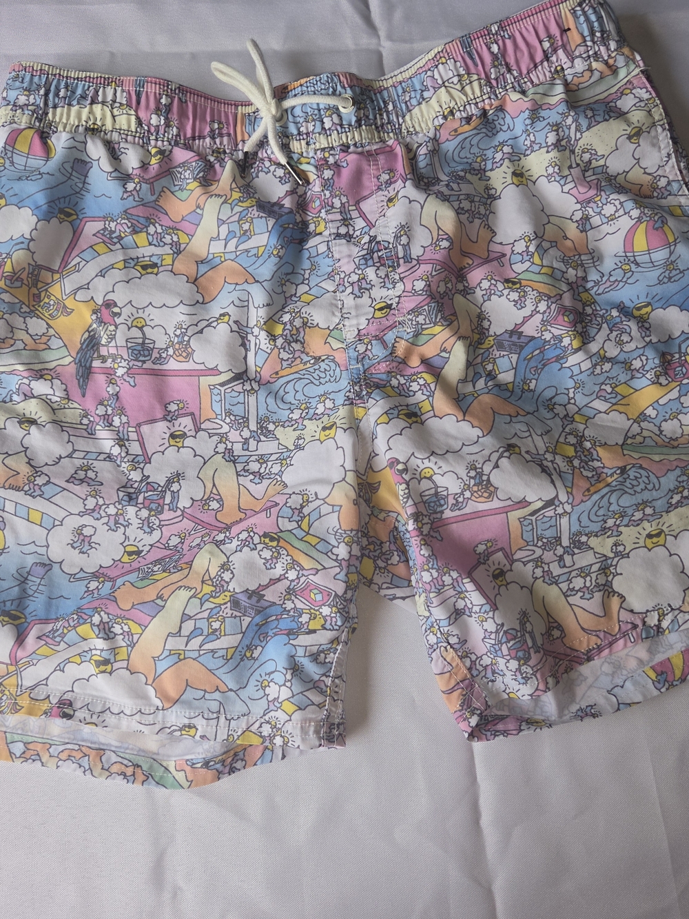 RVCA Kids Pastel Multicolor Printed Swim Shorts